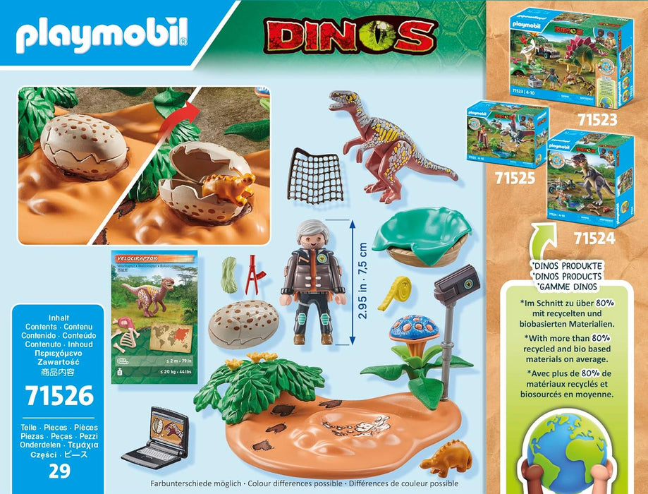 Playmobil Stegosaurus nest with egg thief