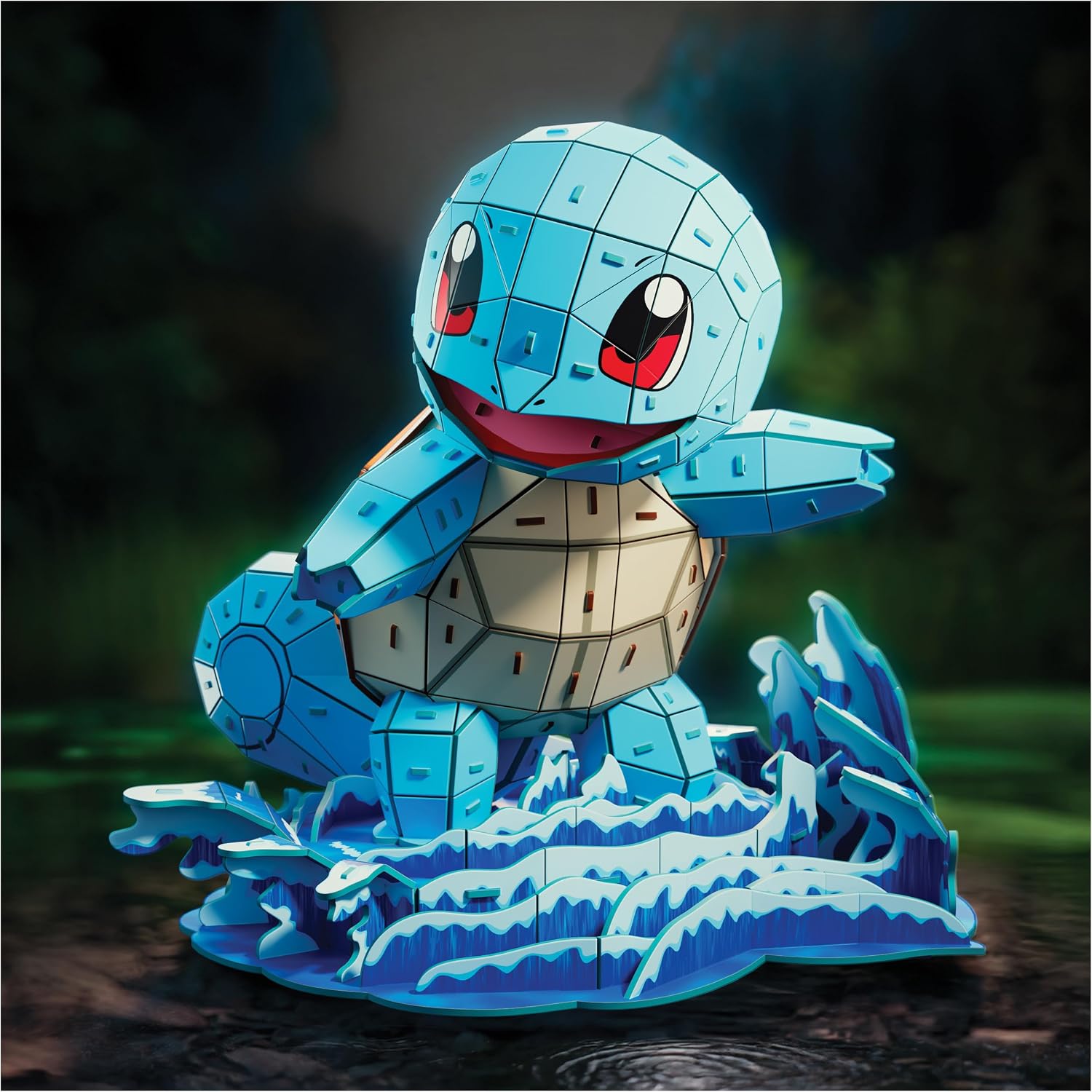 Spin Master 4D Build Pokémon 3D – Squirtle 180-Piece Kanto Starter 3D Model Kit Desk Décor (Ages 12+)