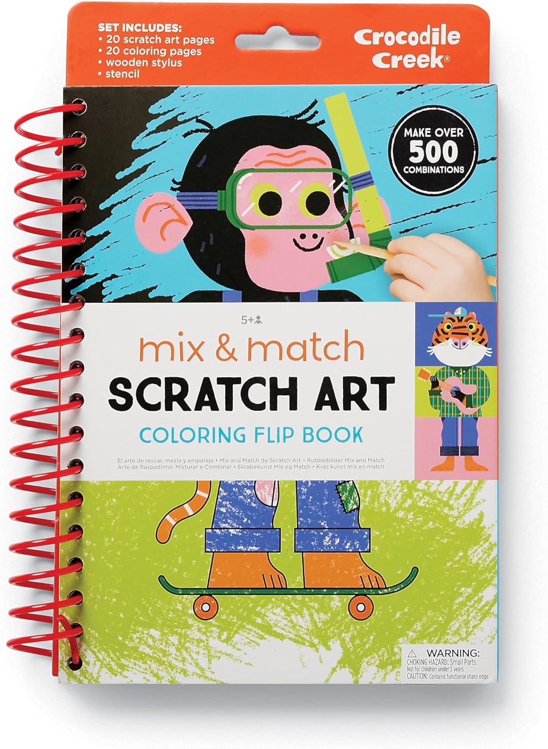 Crocodile Creek Animals Scratch Art Flip Book – Scratch & Reveal Activity