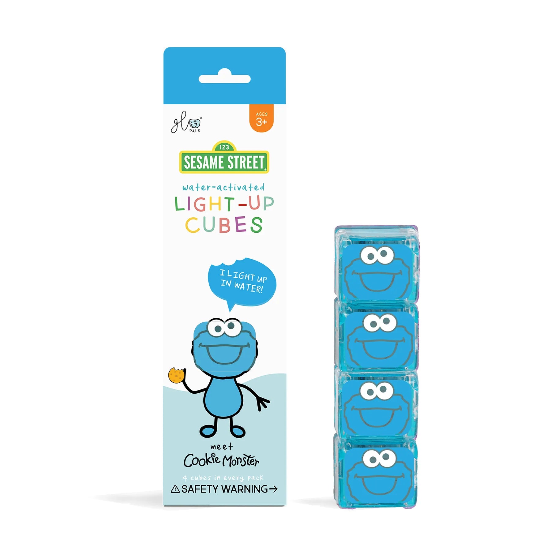 Glo Pals Licensed Light Up Cubes 4pk - Cookie Monster