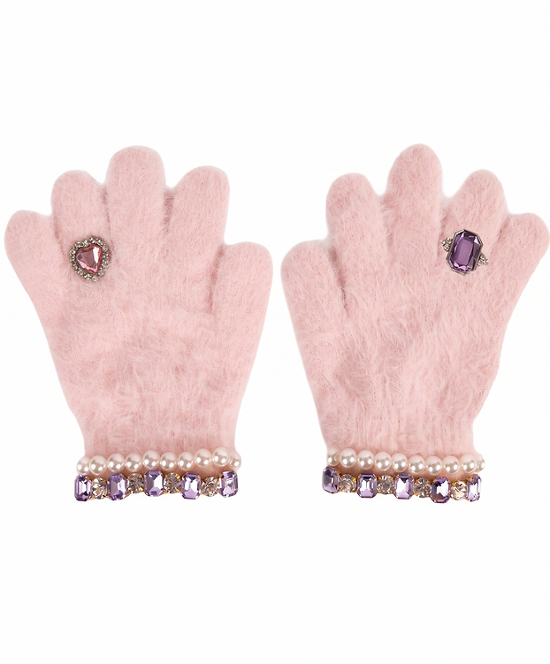 Great Pretenders Boujee Bijou Light Pink Dress-Up Gloves – Kids Fancy Play Gloves (Ages 3+)