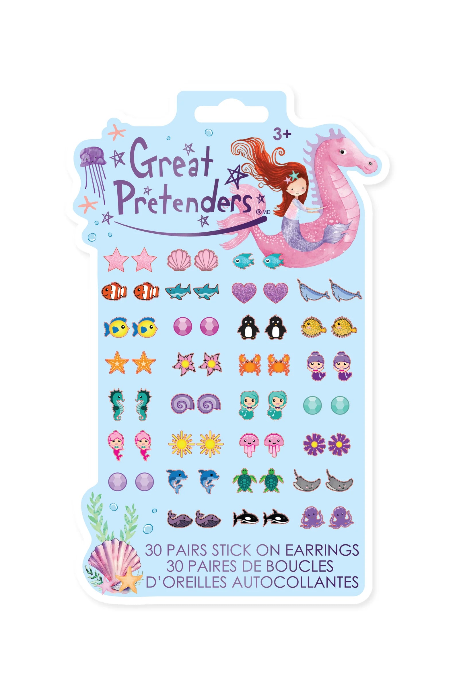 Great Pretenders Mermaid Sticker Earrings, 30 Pairs