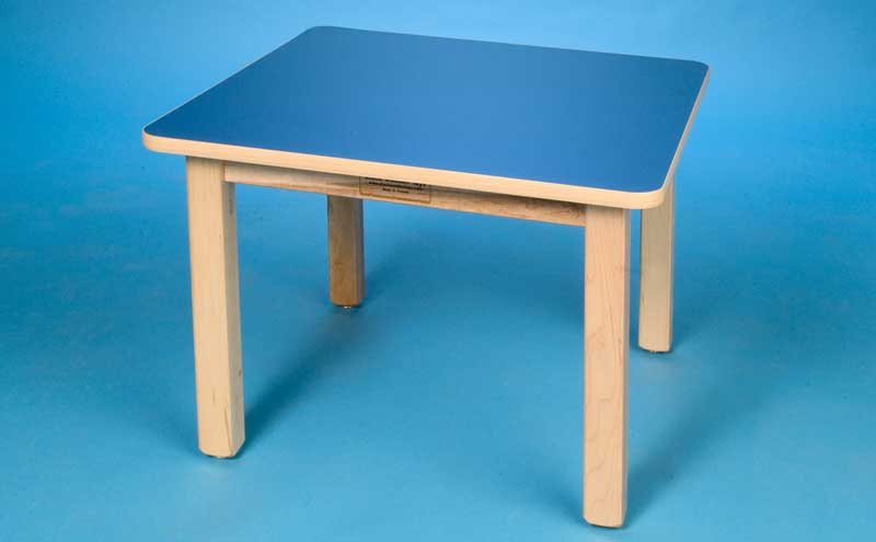 Stock Wooden Toys 24"×48" Adjustable Rectangular Table – Solid Birch Classroom Table, Legs 22"–28" School Age (Seats 4)