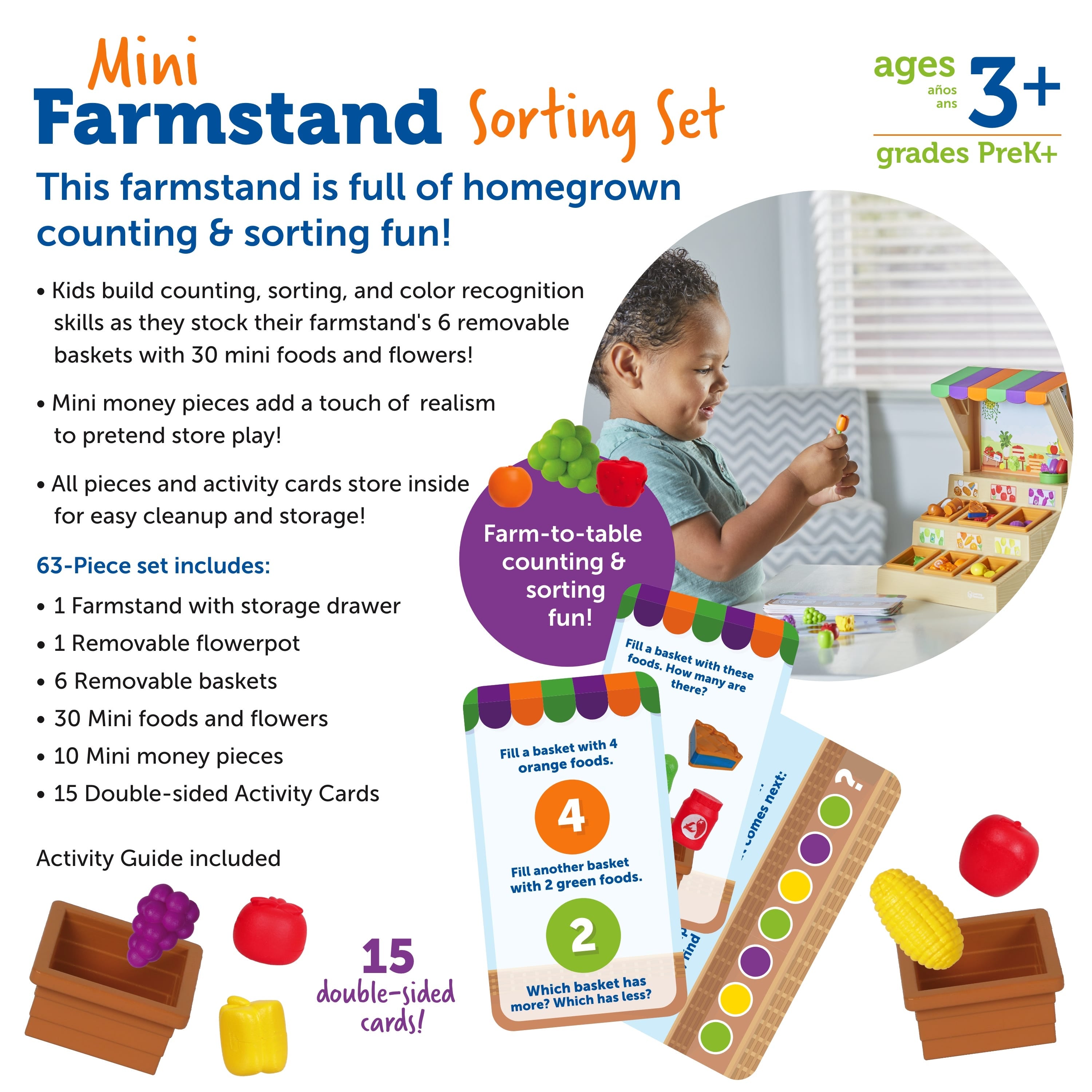 Learning Resources Mini Farmstand Sorting Set