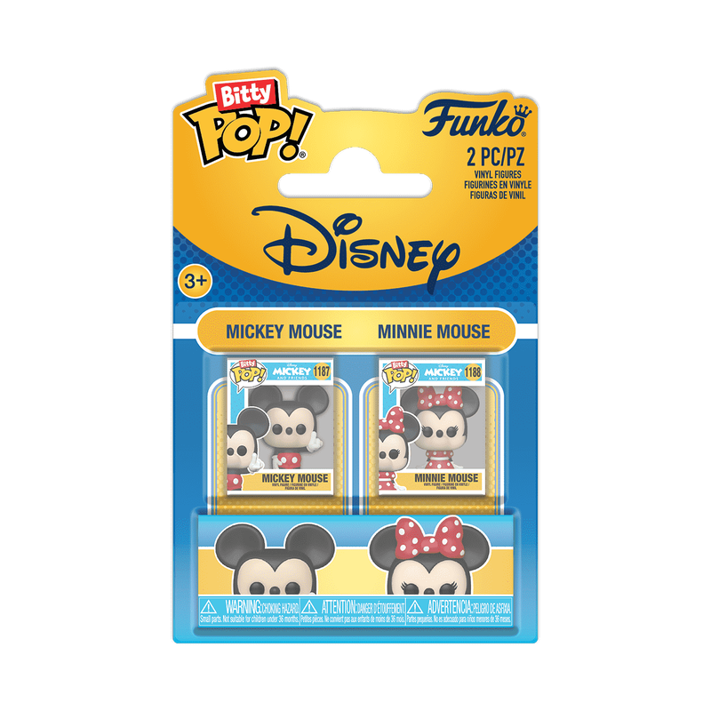 Funko Bitty Pop! Disney – Mickey Mouse & Minnie Mouse 2-Pack Mini Vinyl Figures (Ages 3+)