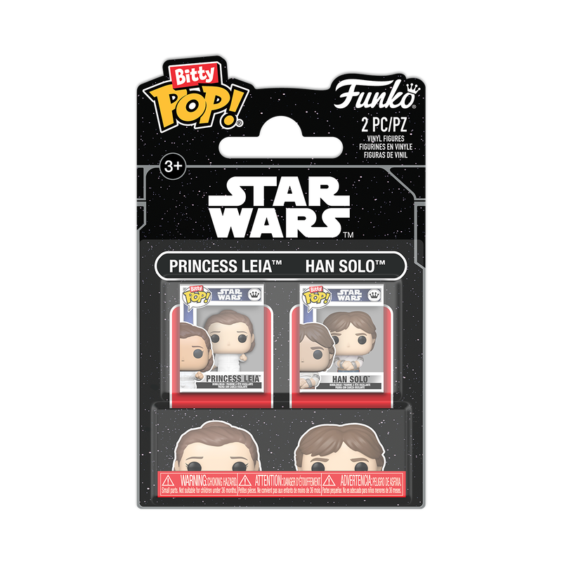 Funko Bitty Pop! Star Wars – Princess Leia & Han Solo 2-Pack Mini Vinyl Figures (Ages 3+)