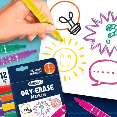 Crayola 12 Count Broad Line Dry Erase Markers – Washable Whiteboard Markers for Kids