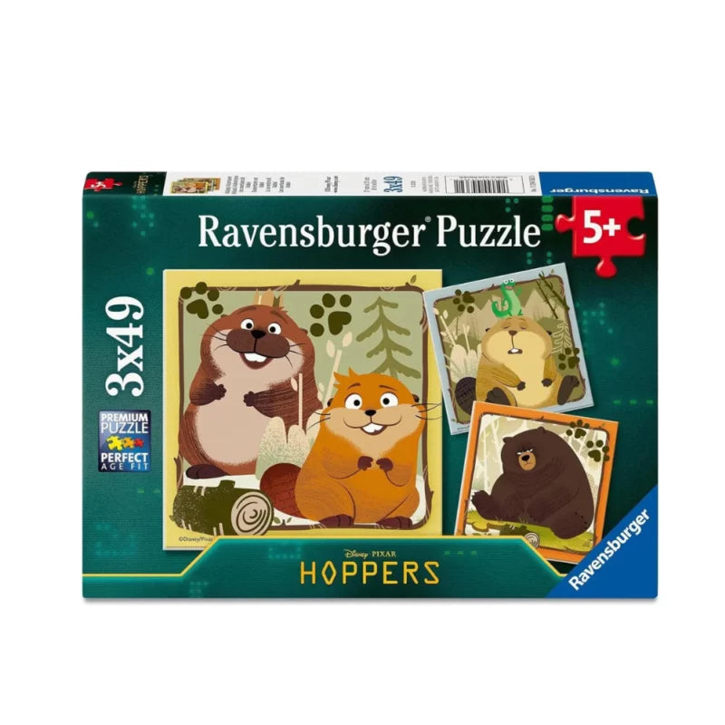 Ravensburger Hoppers Mabel's Adventure 3x49-Piece Puzzle Set – Original Art Kids Puzzle (Ages 5+)