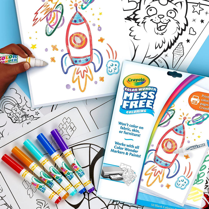 Crayola Color Wonder Mess-Free Blank Colouring Pages, 50 Count