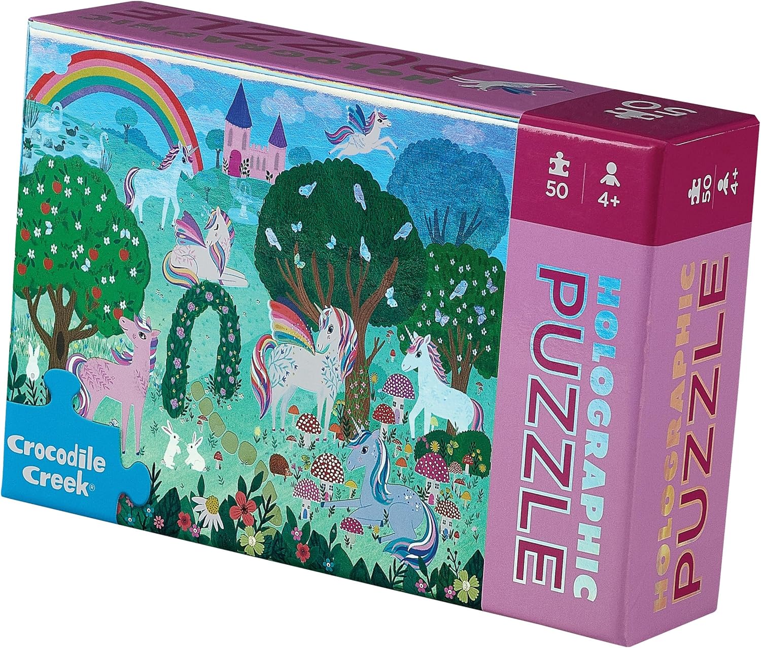 Crocodile Creek Sparkling Unicorn 50-Piece Holographic Foil Puzzle