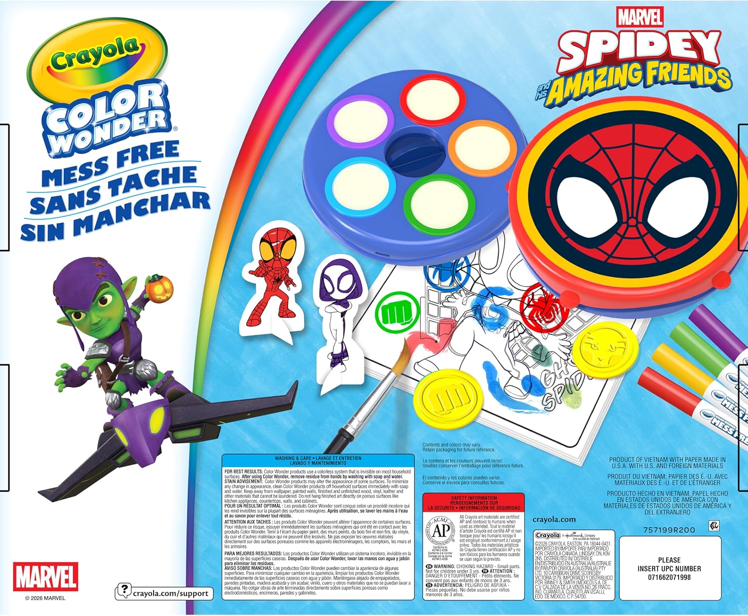 Crayola Color Wonder 3-in-1 Kit Spidey & His Amazing Friends – Mess-Free Licensed Art Set (Ages 3+)