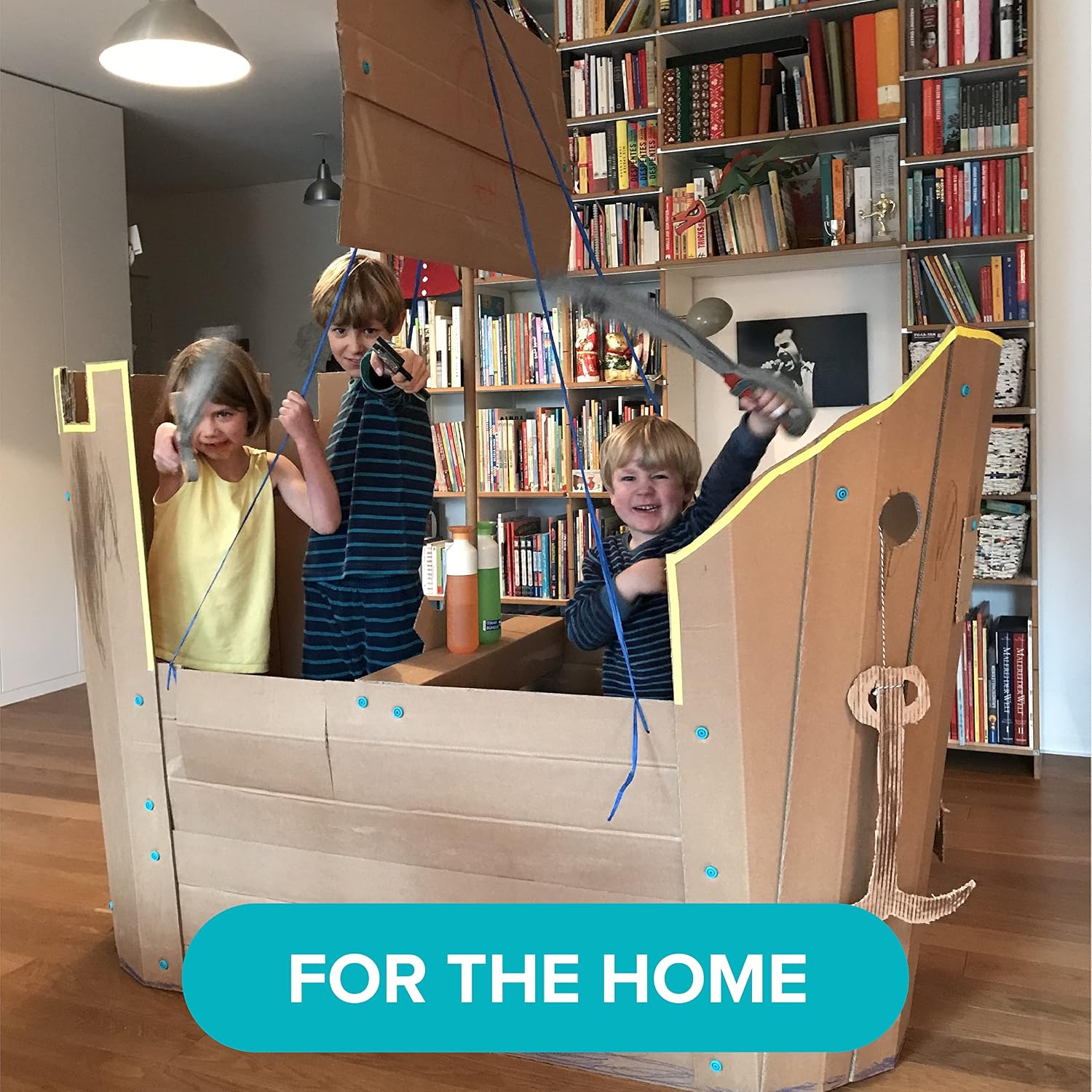 MakeDo Explore 50-Piece Cardboard Construction Tool Kit – STEM Maker Kit for 1-2 Kids (Ages 5+)