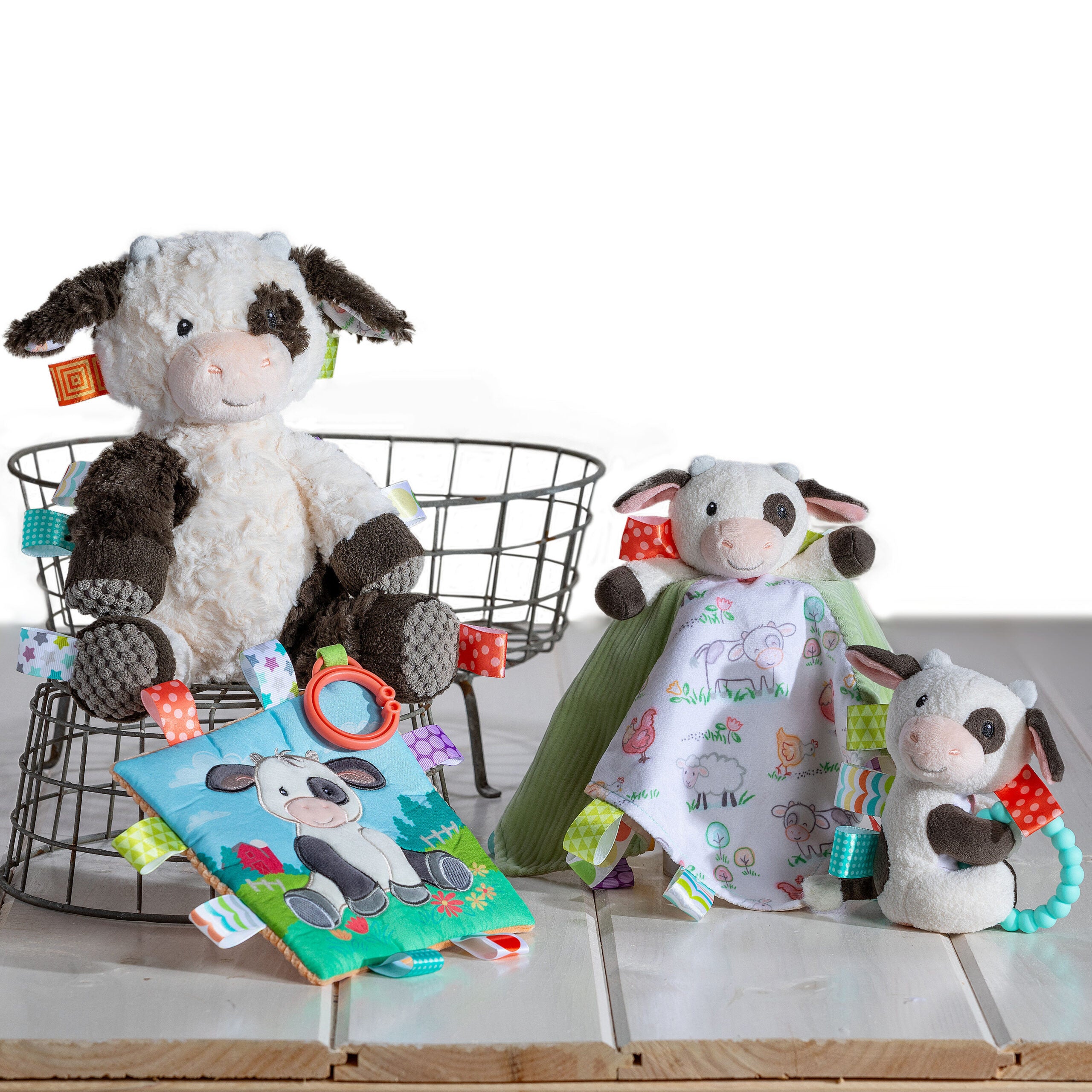 Mary Meyer Taggies Buttercup Cow Character Blanket – Soft Taggie Lovey for Babies