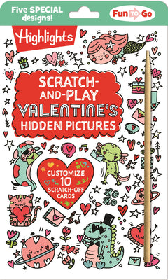 Scratch-And-Play Valentine's Hidden Pictures: Interactive Valentines Day Fun with Scratch-Off Designs, Hidden Pictures Puzzles and Cards for Kids to C