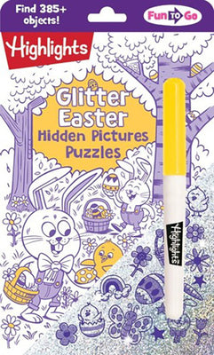 Glitter Easter Hidden Pictures Puzzles: Over 370 Hidden Objects in Festive Easter Puzzle Book Featuring Bunnies, Eggs and Flowers, Easter Gift for Kid