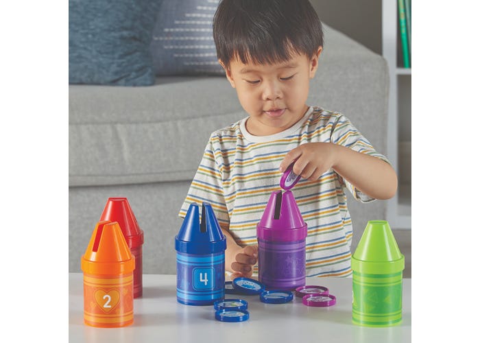 Learning Resources Counting Crayons – Count, Match & Sort Set for Toddlers (Ages 2+)