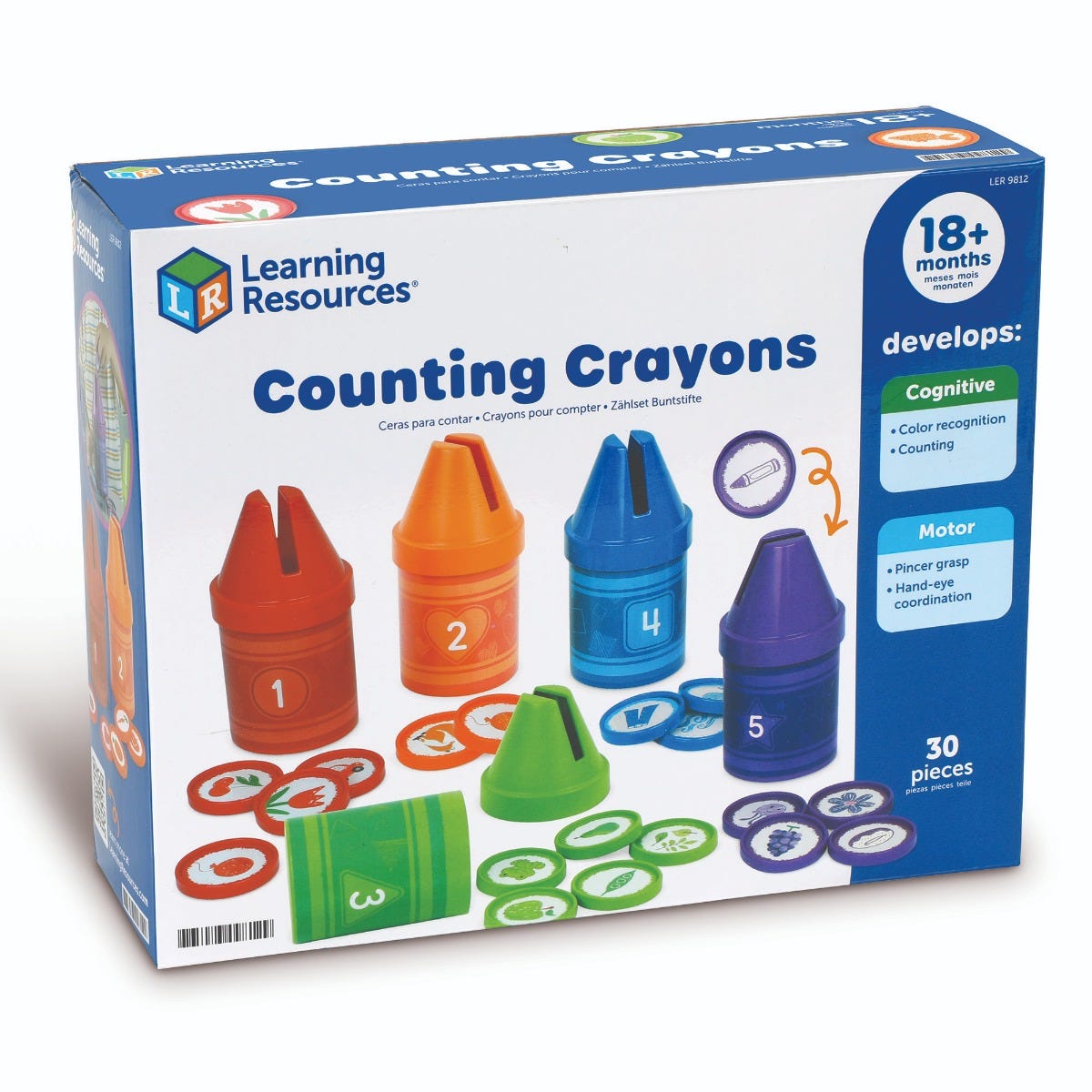 Learning Resources Counting Crayons – Count, Match & Sort Set for Toddlers (Ages 2+)