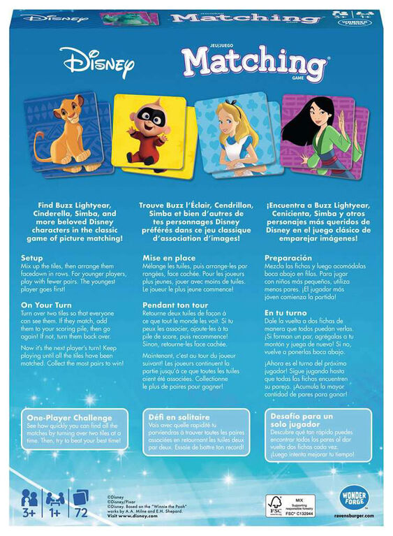 Wonder Forge Disney Classic Character Matching Game