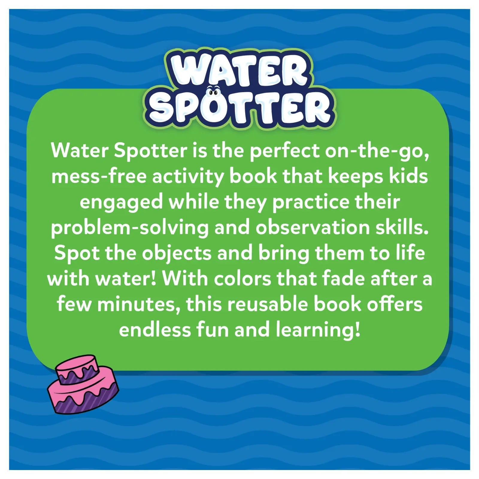 Skillmatics Water Spotter: Animals – Reusable Water Reveal Activity Book