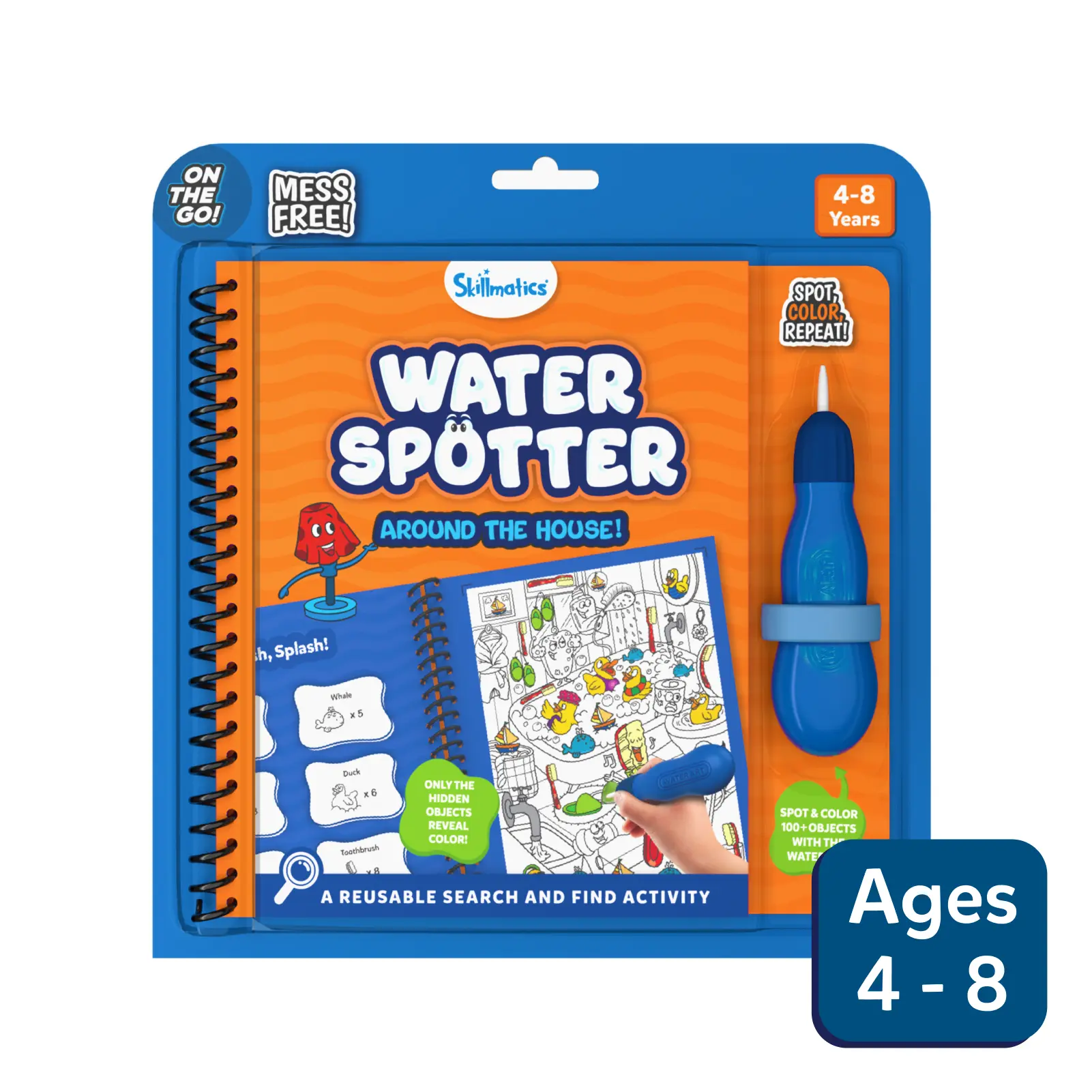 Skillmatics Water Spotter: Around the House – Reusable Water Reveal Activity Book