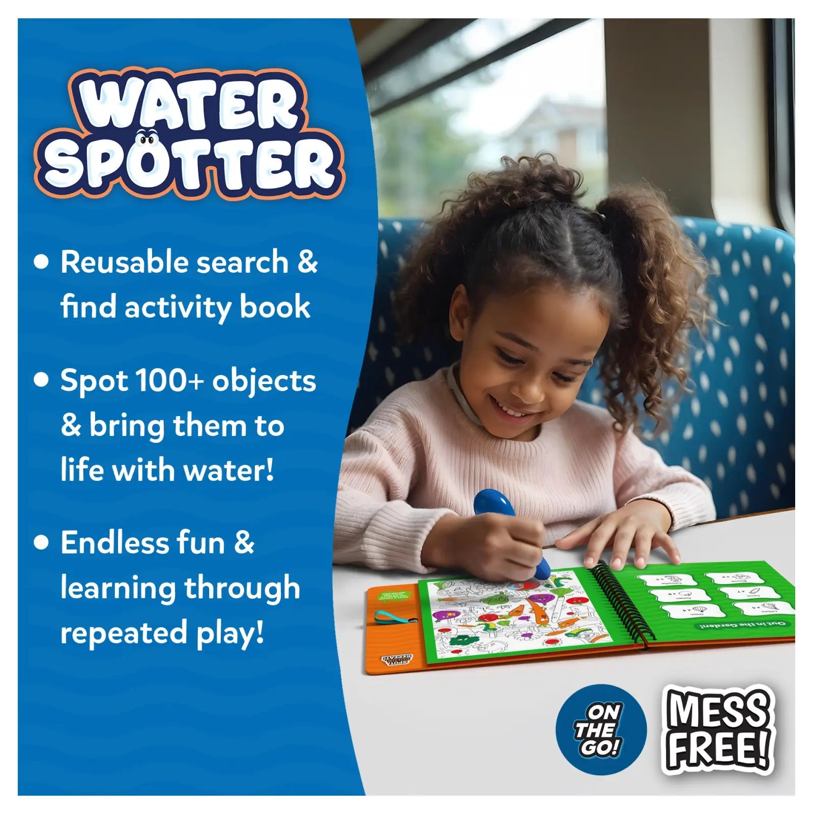 Skillmatics Water Spotter: Around the House – Reusable Water Reveal Activity Book