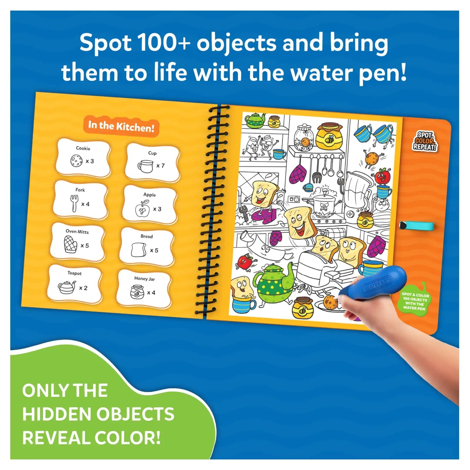 Skillmatics Water Spotter: Around the House – Reusable Water Reveal Activity Book