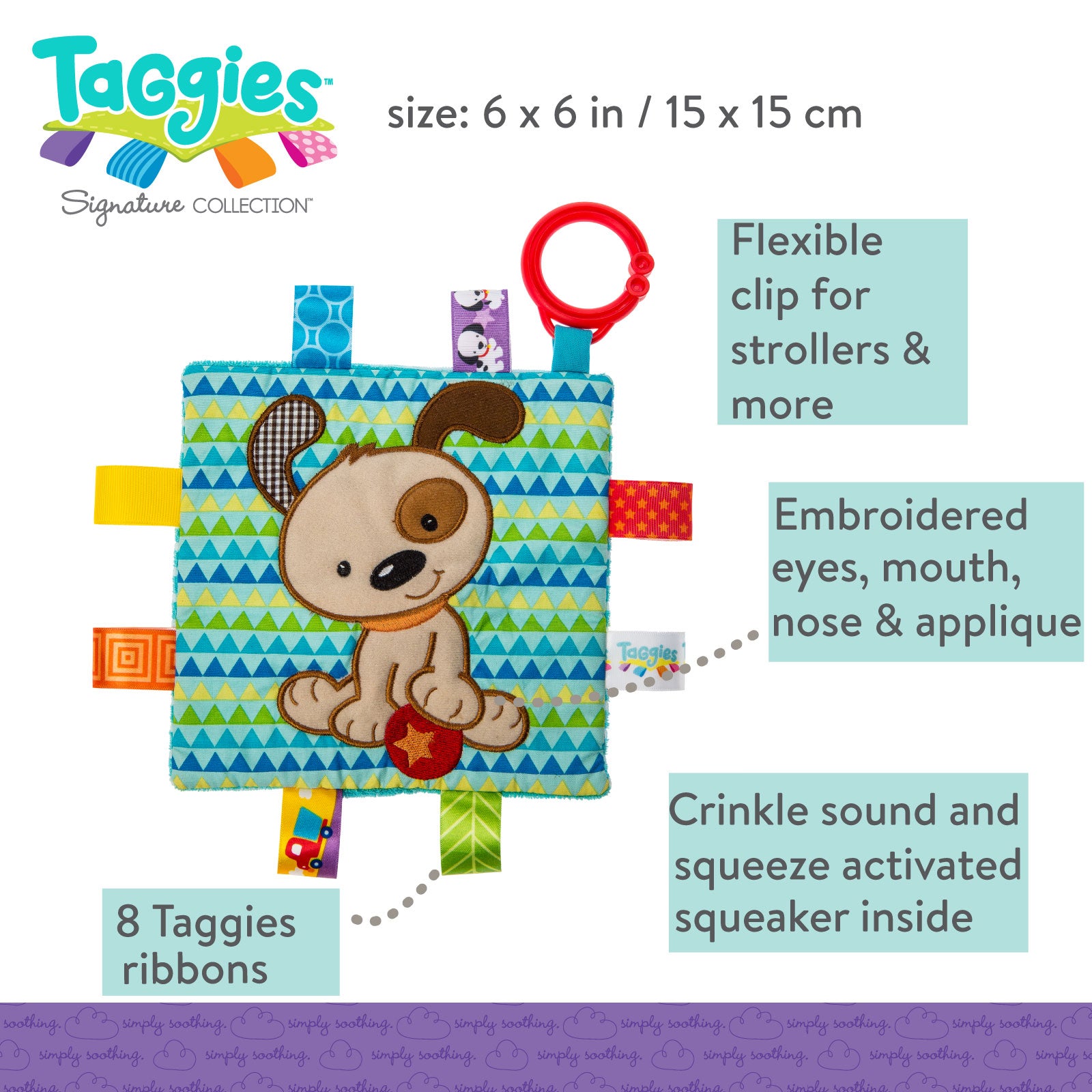 Mary Meyer Taggies Crinkle Me - Brother Puppy 6"