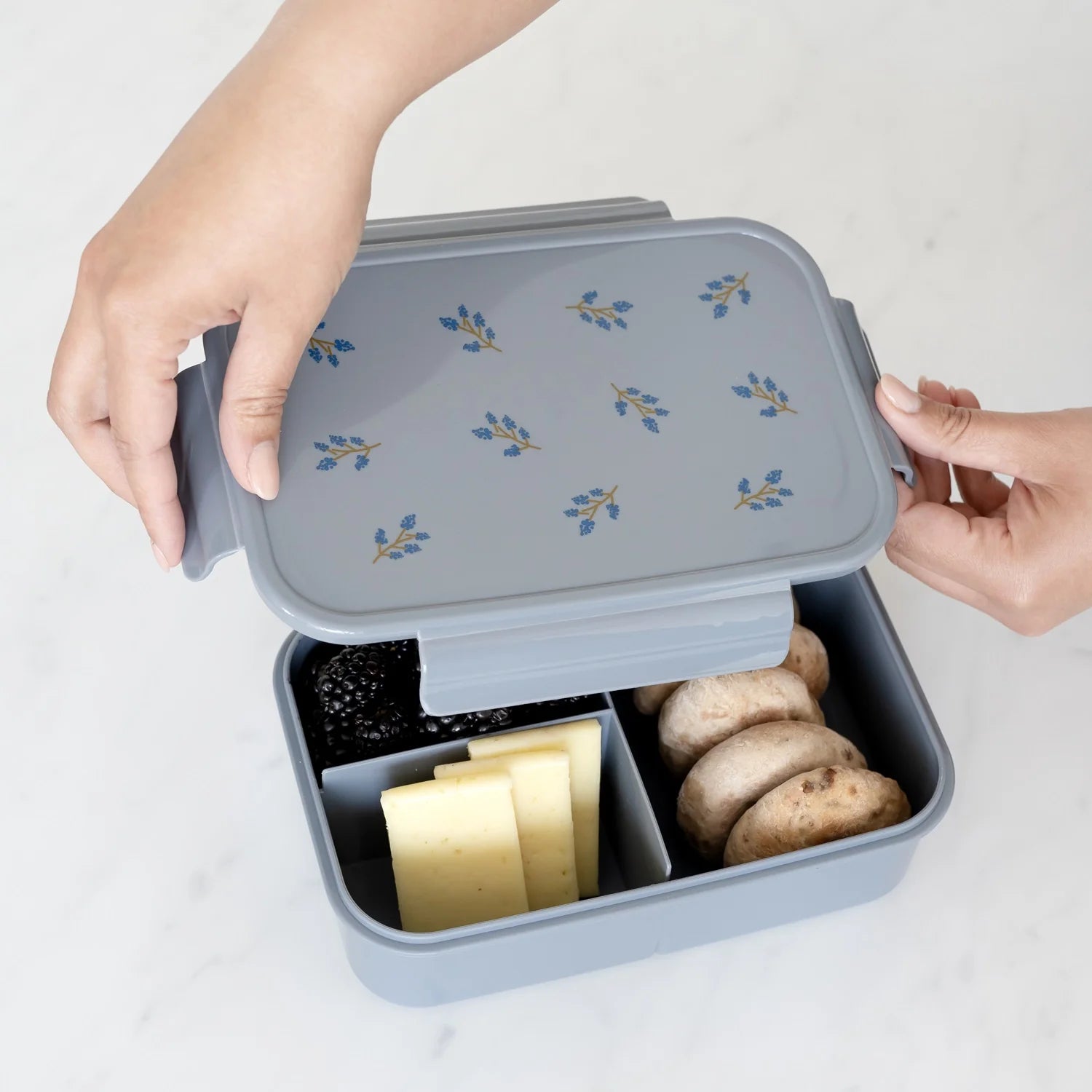 3 Sprouts Recycled Plastic Bento Box - Blueberry Blue