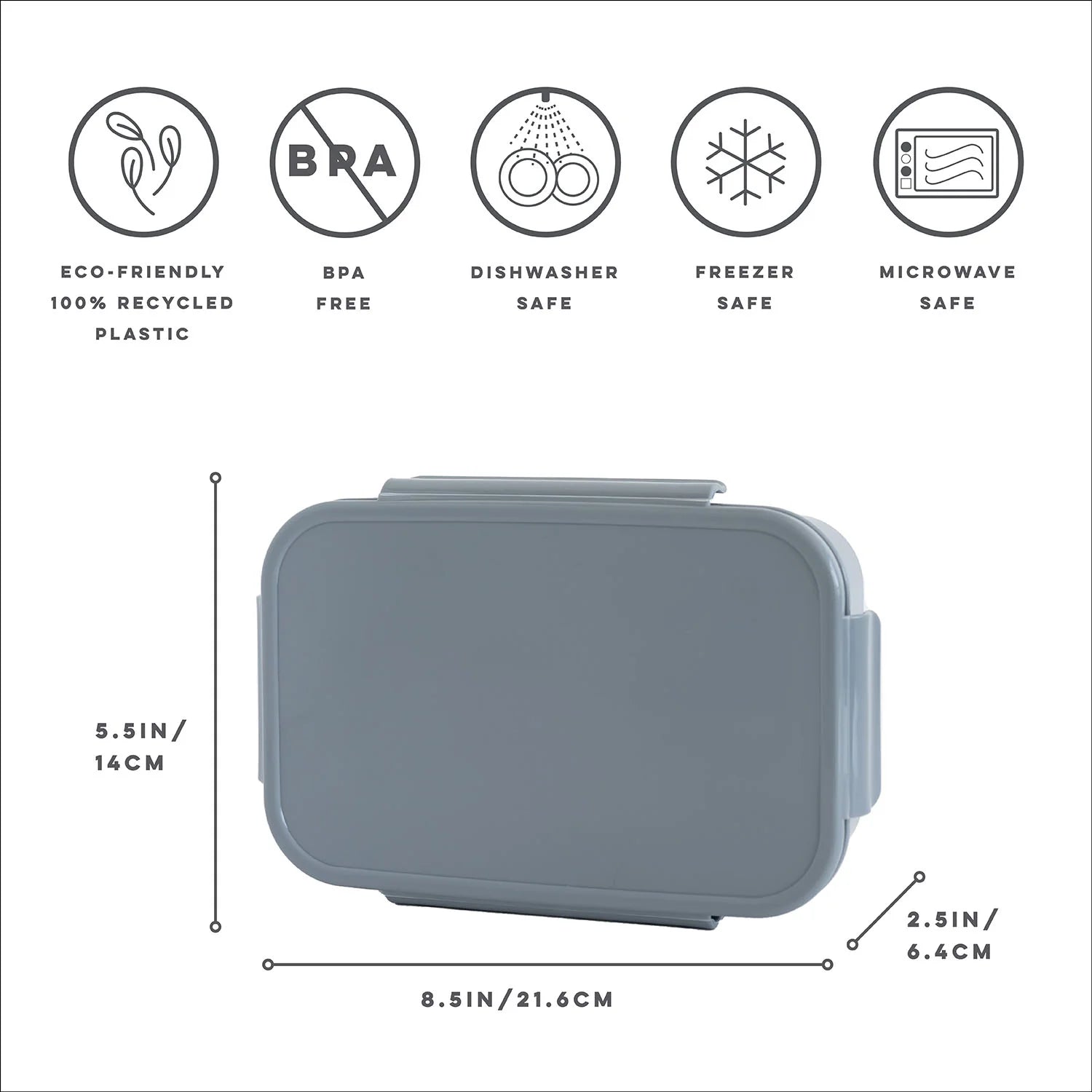 3 Sprouts Recycled Plastic Bento Box - Blueberry