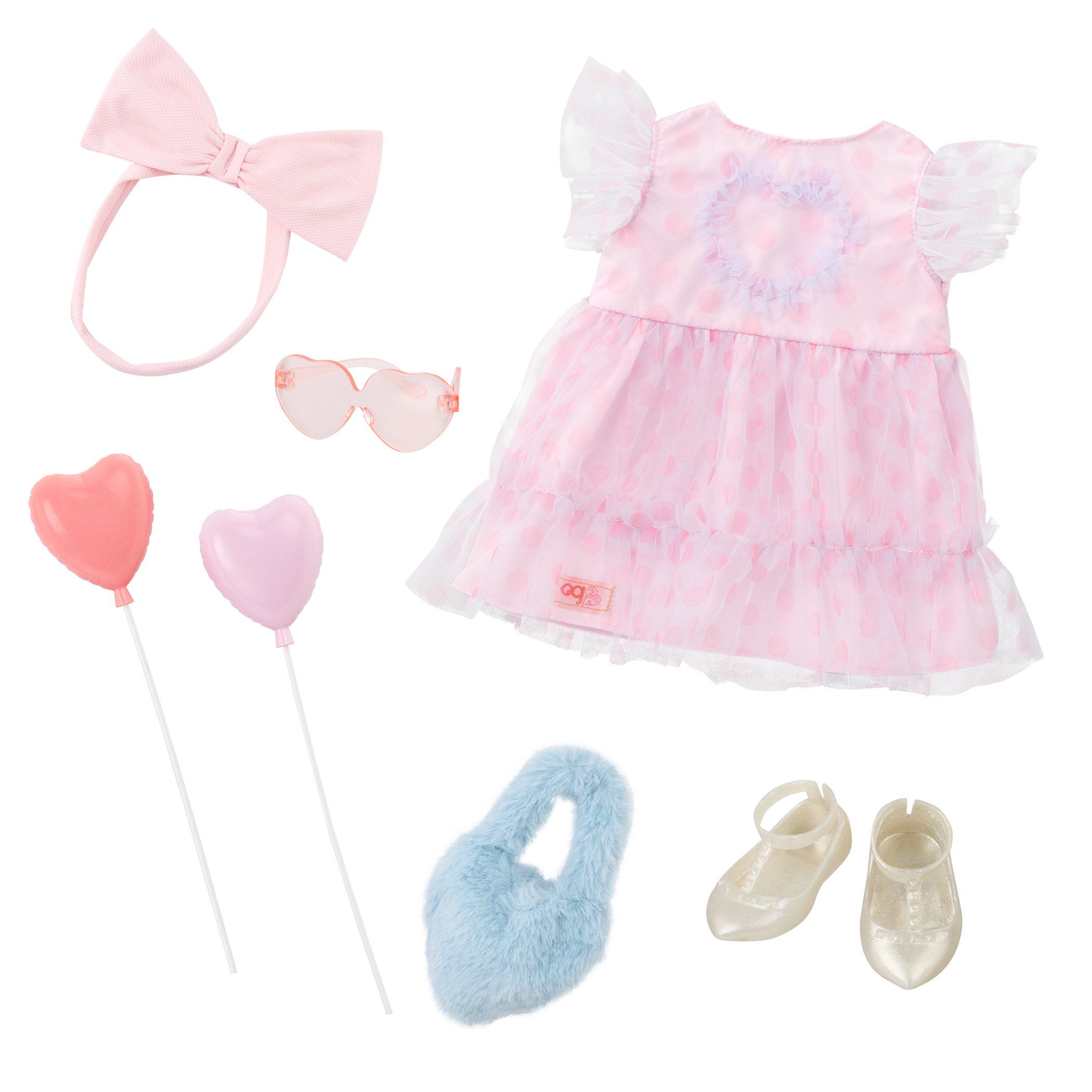 Our Generation Outfit All Heart Dress with Heart Accessories for 18" Doll