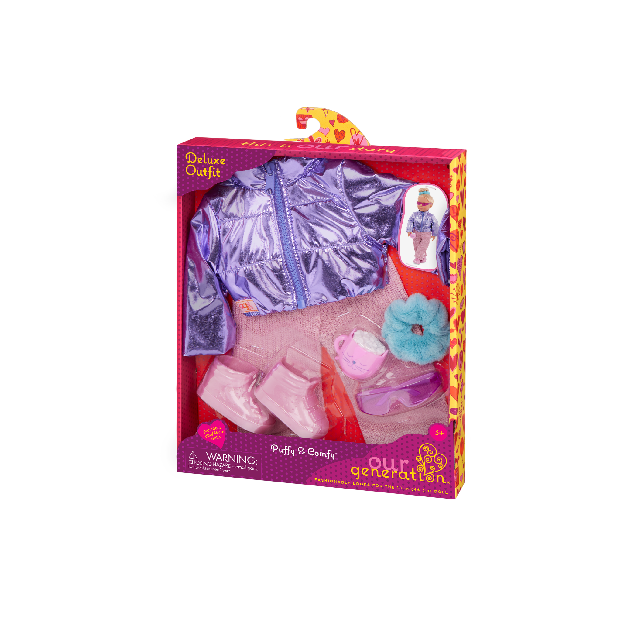 Our Generation Outfit Puffy & Comfy Puffer jacket with Pants for 18" Dol