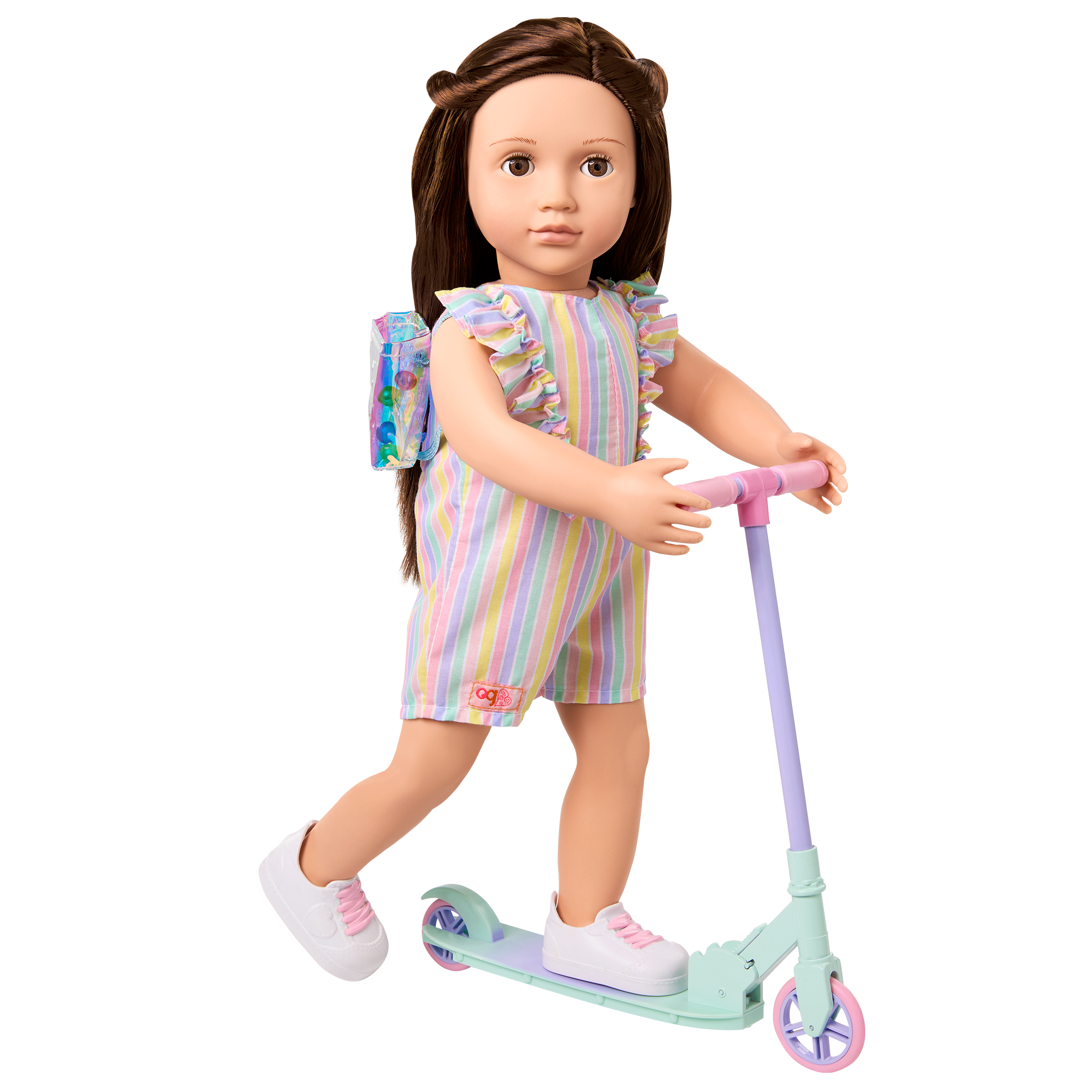 Our Generation Outfit Ride the Rainbow Scooter with Lollipop Romper for 18" Doll