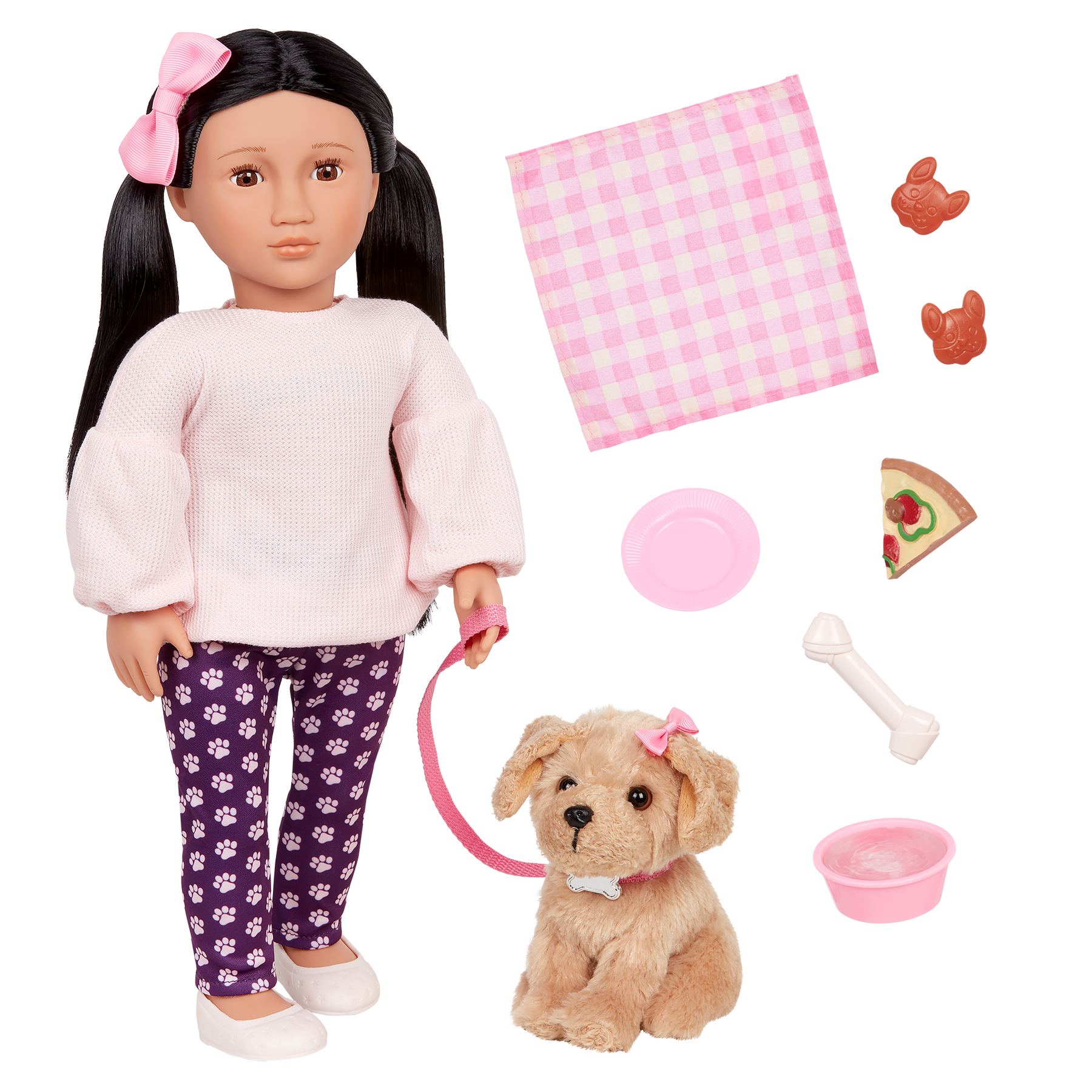 Our Generation Jin 18" Doll and Charm the Labradoodle