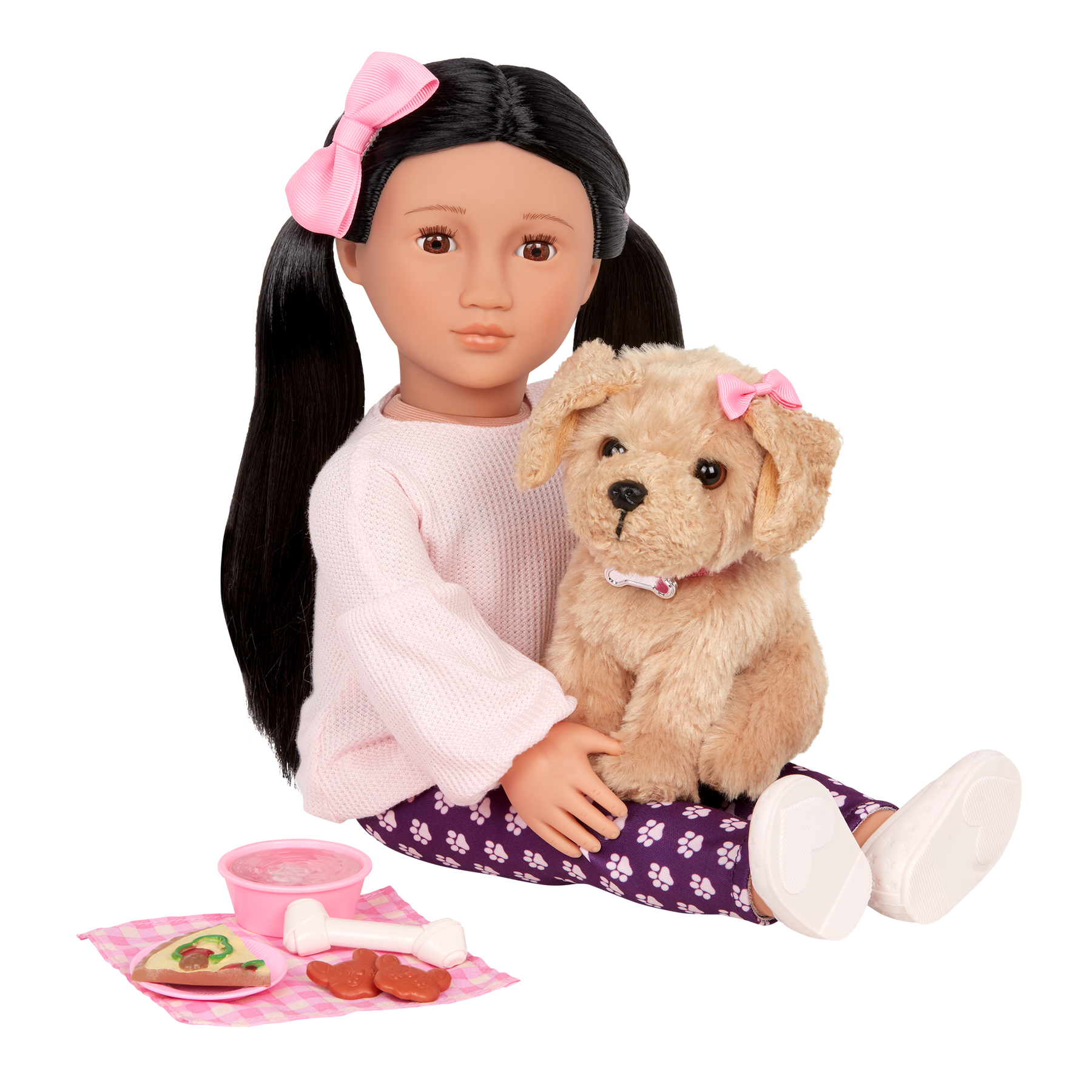 Our Generation Jin 18" Doll and Charm the Labradoodle