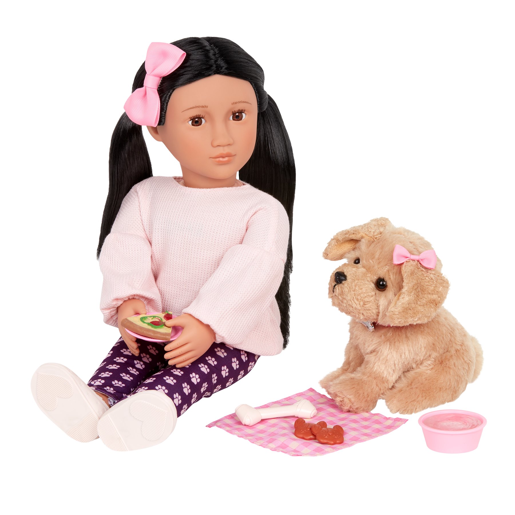 Our Generation Jin 18" Doll and Charm the Labradoodle