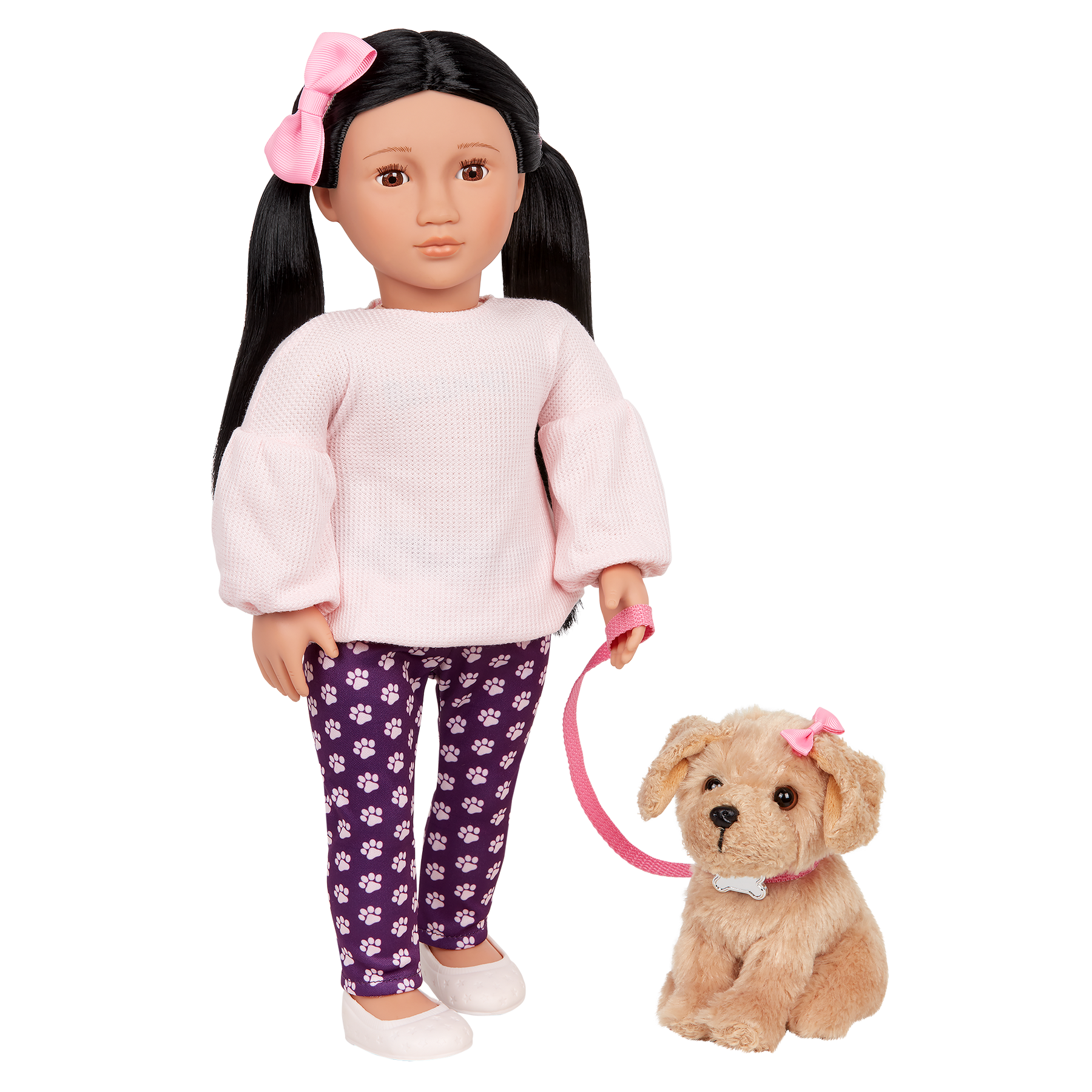 Our Generation Jin 18" Doll and Charm the Labradoodle