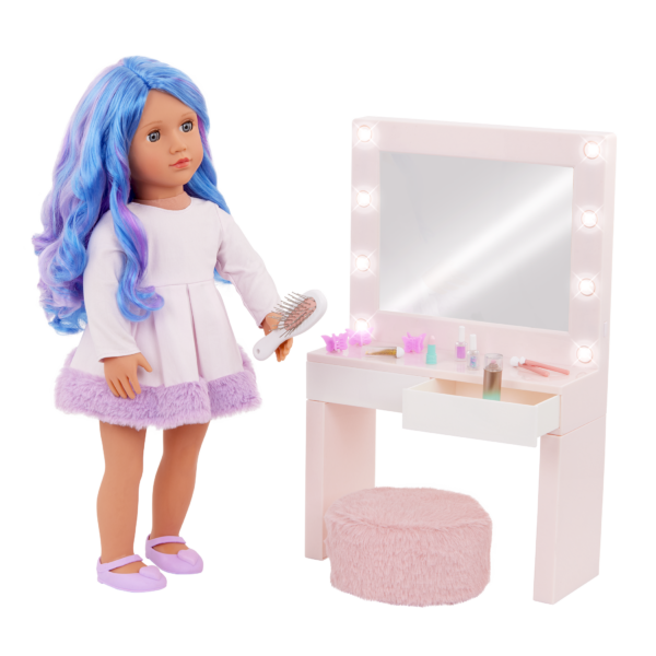 Our Generation Glam Glow Vanity Set 18" Doll