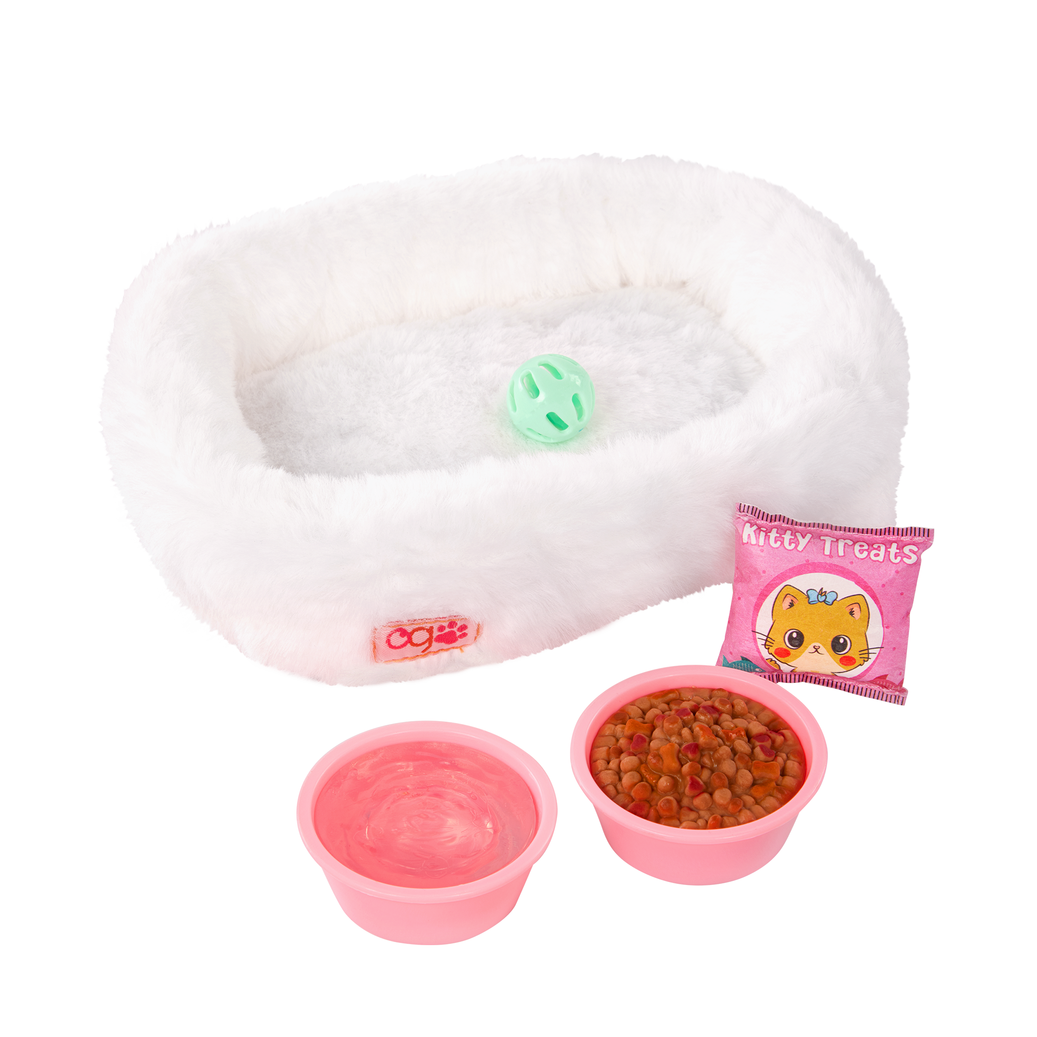 Our Generation Accessories Feline Fabulous Cat Plush Bed & Accessories for 18" Dolls