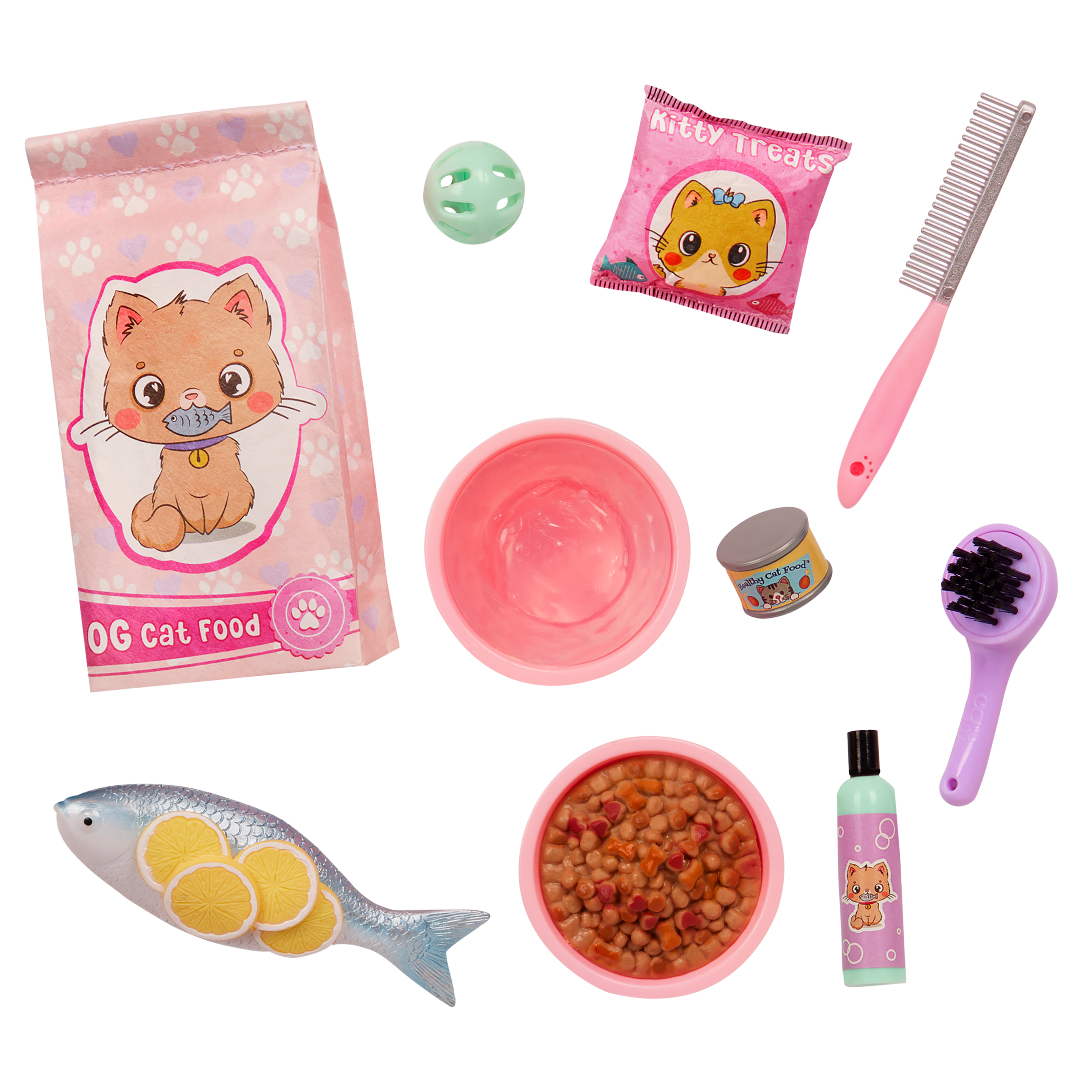 Our Generation Accessories Feline Fabulous Cat Plush Bed & Accessories for 18" Dolls