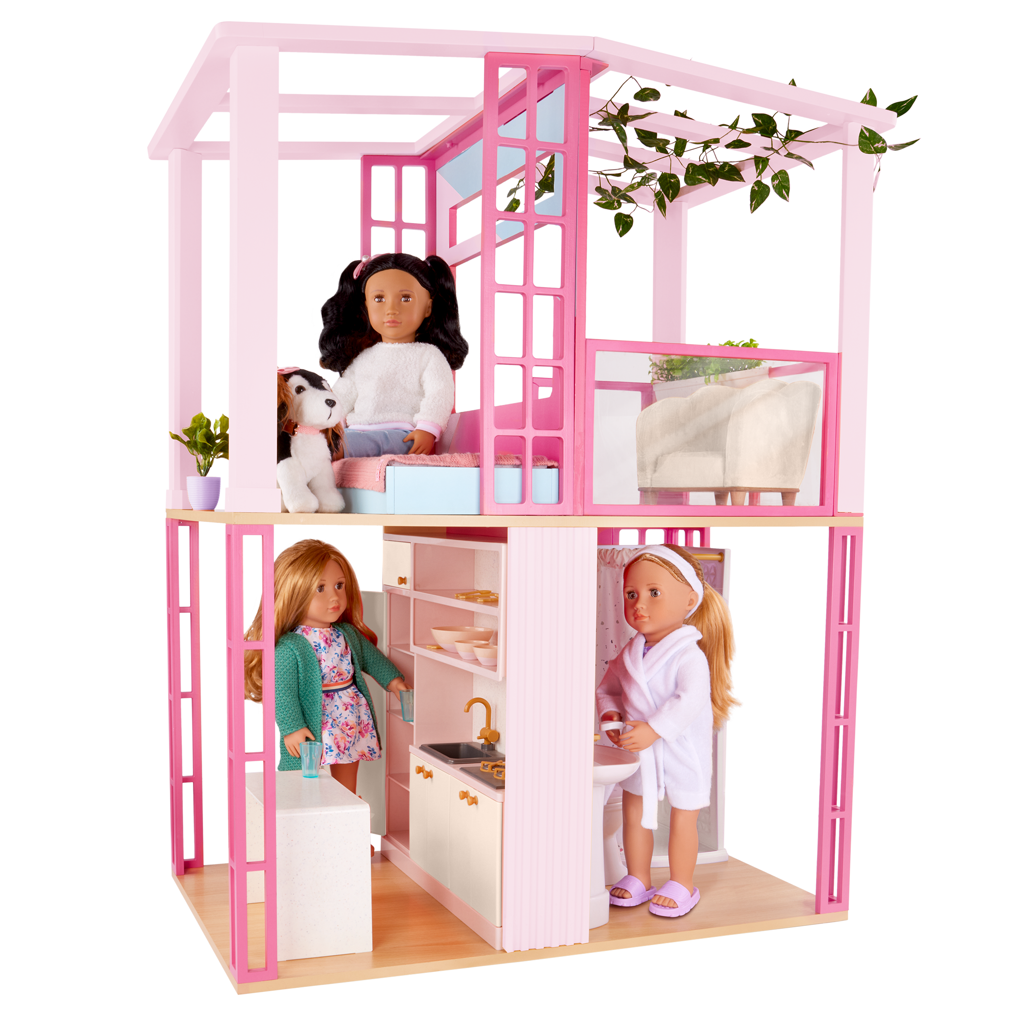 Our Generation Sunshine Loft 2-Floor Pink Dollhouse