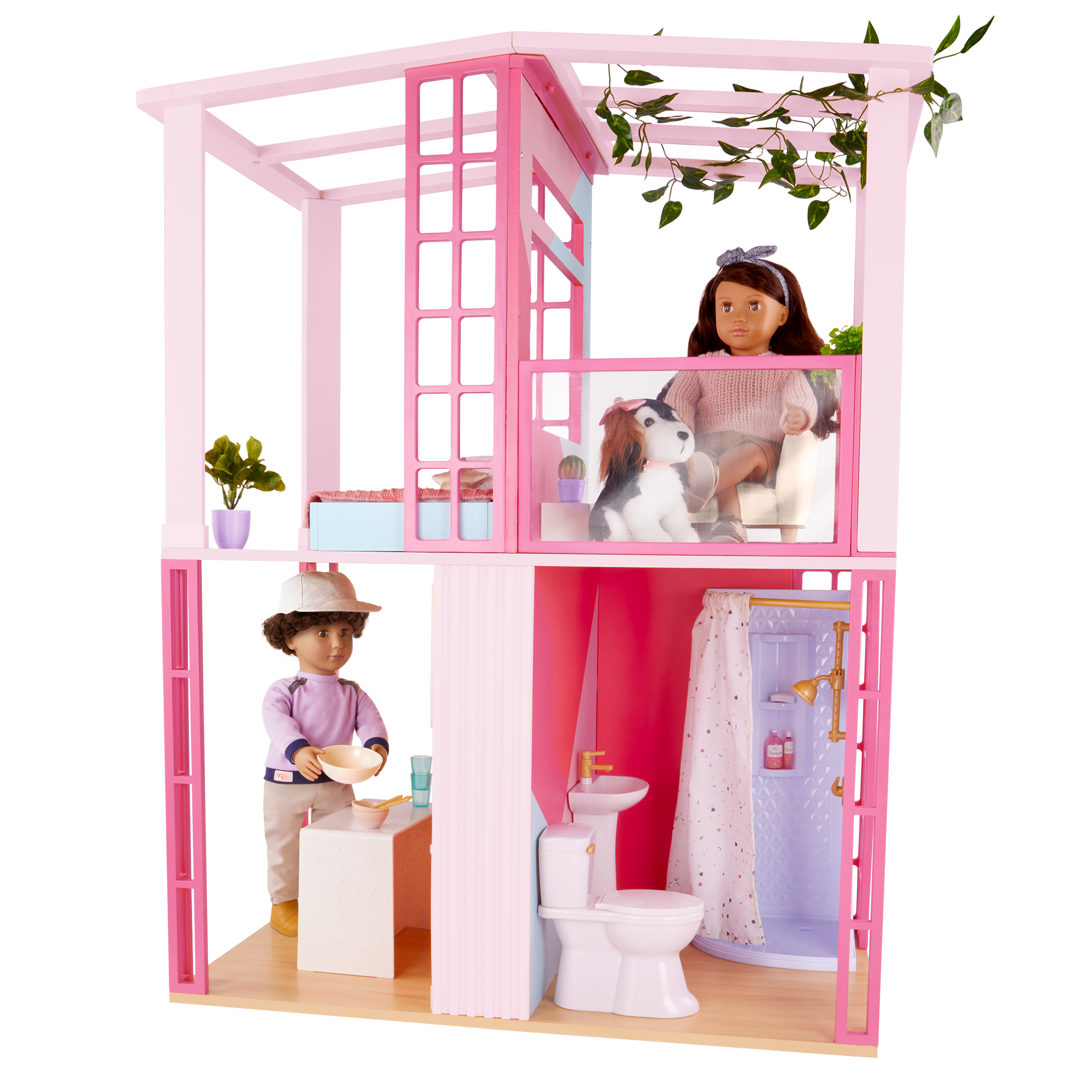 Our Generation Sunshine Loft 2-Floor Pink Dollhouse