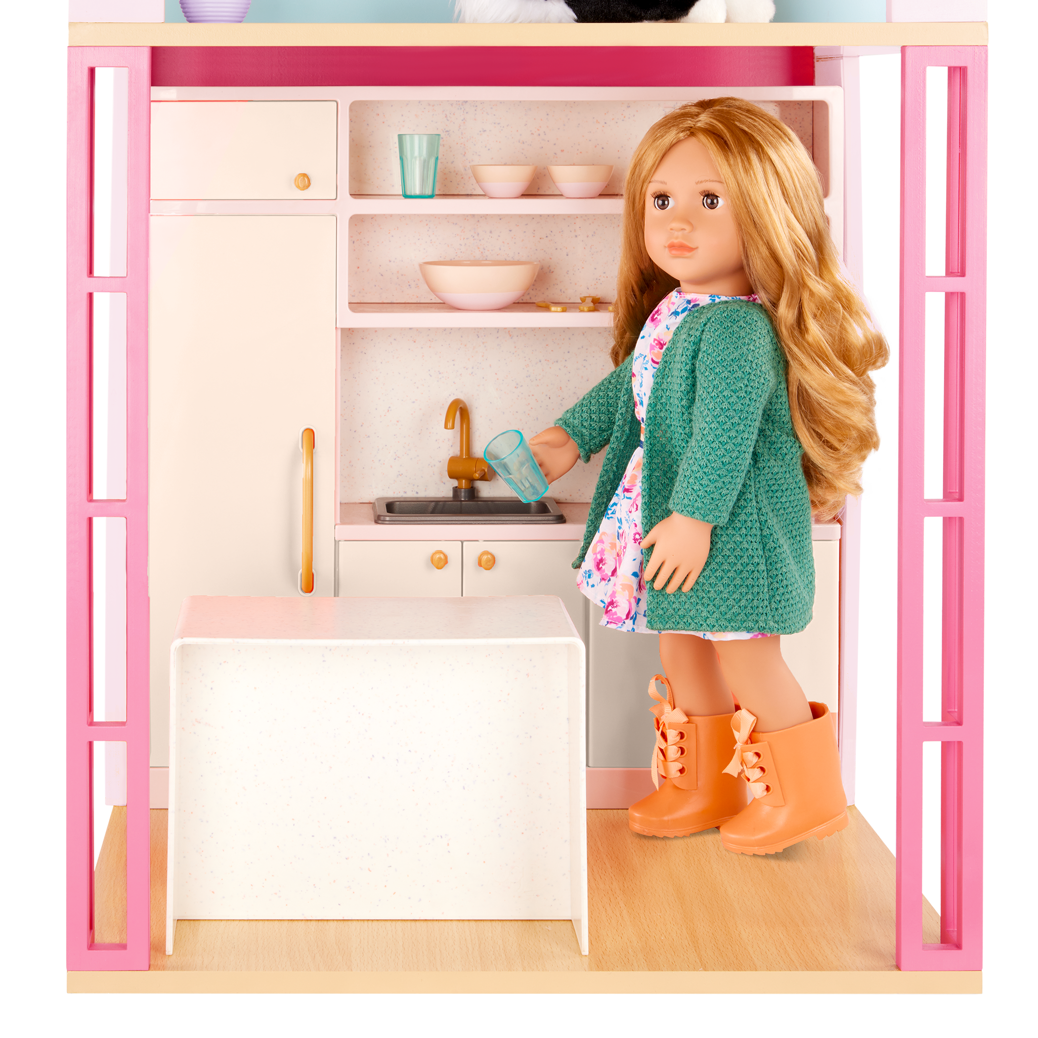 Our Generation Sunshine Loft 2-Floor Pink Dollhouse