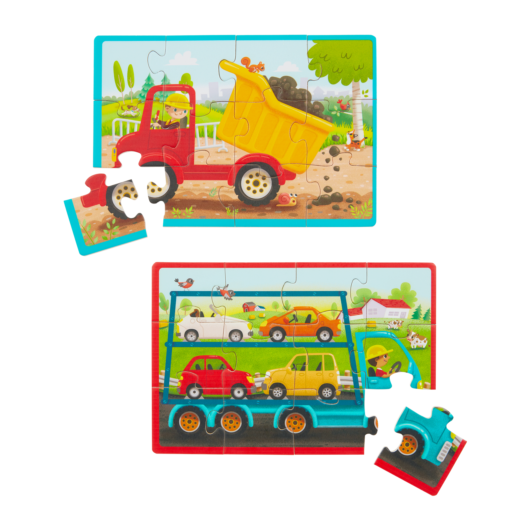 B Toys Wooden Truck Puzzles 48 Pieces