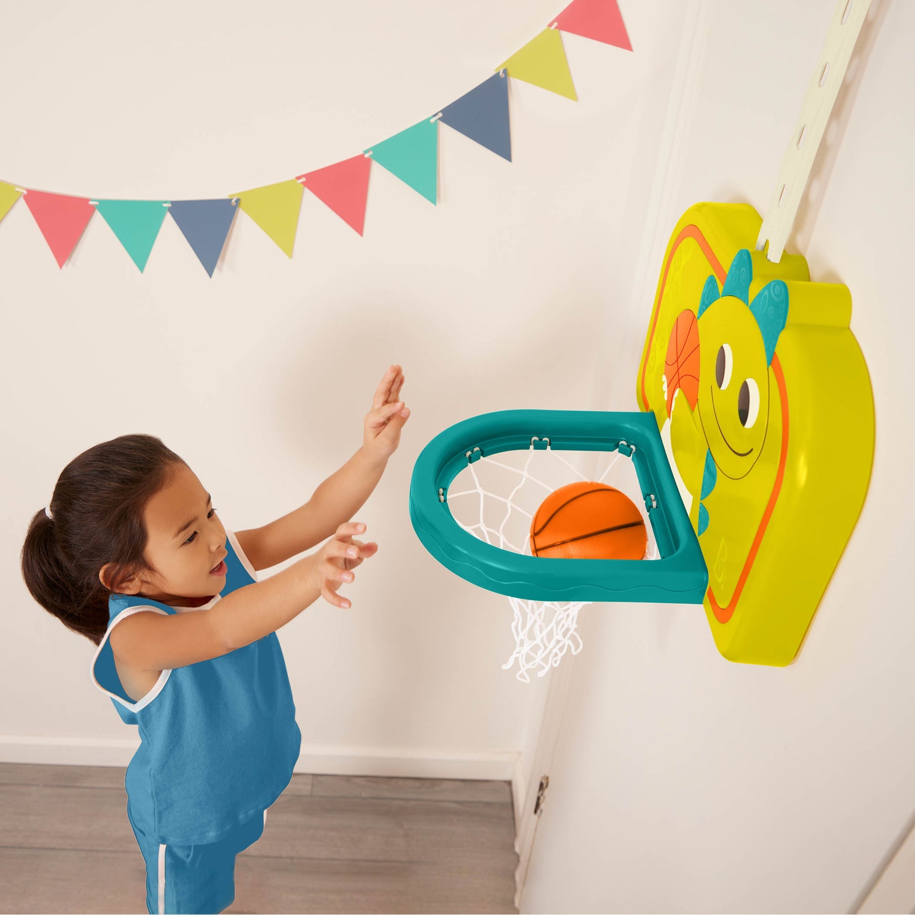 B Toys Dinosaur Dribble Basketball Net