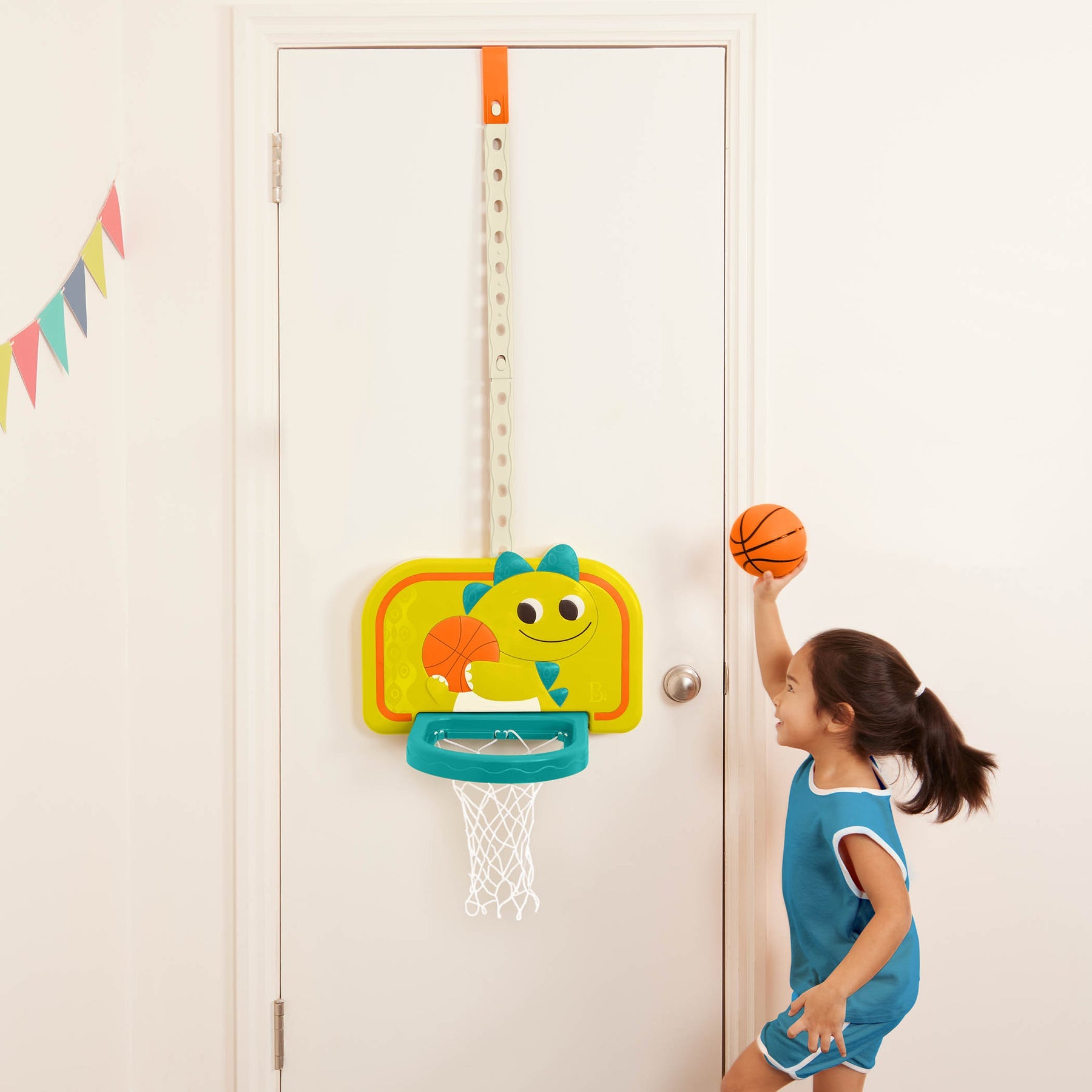 B Toys Dinosaur Dribble Basketball Net
