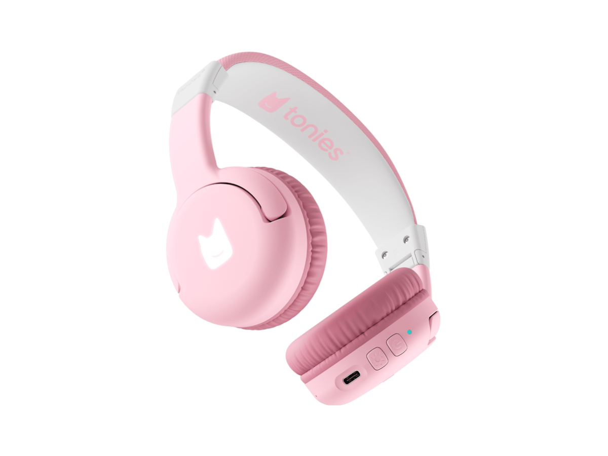 Tonies Toniebox 2 Bluetooth Headphones Cloud Pink – Volume-Limiting Wireless Kids Headphones (Ages 1+)
