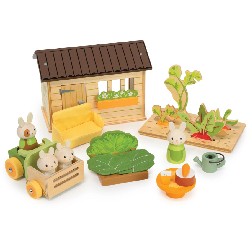 Tender Leaf Toys Bunny's Carrot Patch – Wooden Garden & Nature Play Set for Kids