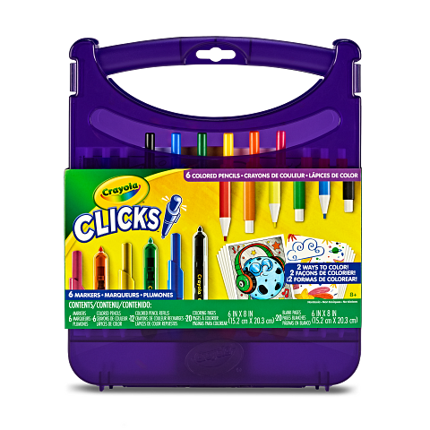Crayola Clicks Carrying Case – Art Supply Organiser Case for Clicks Markers & Pens (Ages 5+)