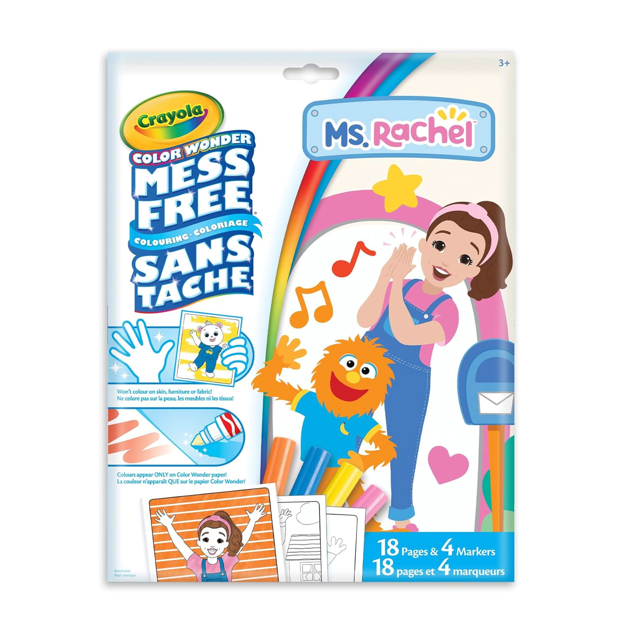 Crayola Color Wonder Foldalope with 4 Markers Ms. Rachel – Mess-Free Toddler Art Kit in Envelope (Ages 1+)
