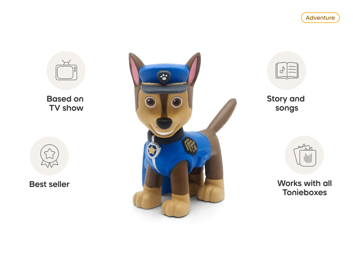 Tonies PAW Patrol Chase – Screen-Free Audio Tonie Figure for Kids (Ages 1+)